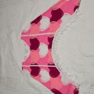 B19 House of Harlow 1960 White and Pink Fringe Top Hearts Sweater NWOT